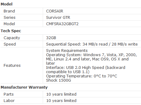Corsair Flash Survivor GTR